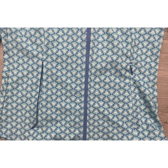 Sigrid Olsen Jacket Golf Tennis Blue Zip Shirt Top Size XS Pockets geometric - Picture 3 of 7